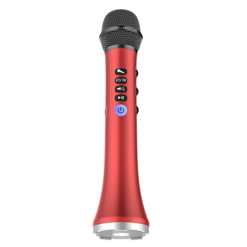 XIAOKOA L-698 Wireless Karaoke Microphone Bluetooth Speaker 2-in-1 Handheld Sing &amp; Recording Portable KTV Player for iOS/Android: red