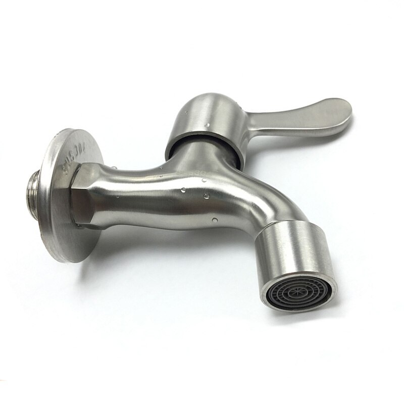 Steel 304 stainless steel faucet mop pool water tap single hole cold water bib taps