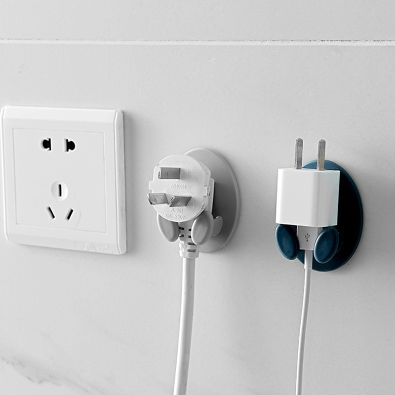 2PCS Power Plug Hook Socket Jack Hook Rack Holder Hanger Home Wall Decor JJJJT270