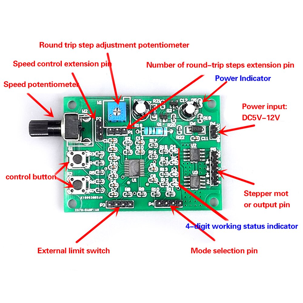 Carte de Module de commande de moteur pas à pas Micro, cc 5V-12V 6V, 2 phases, 4 fils, 4 phases, 5 fils