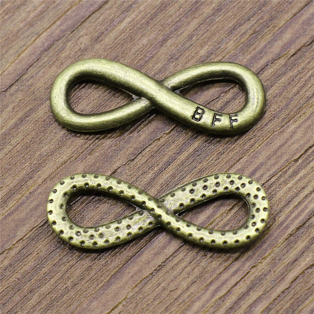 WYSIWYG 25 pz/lotto di Fascini del Connettore Bff Simbolo di Infinito 8x24mm Argento Antico di Colore Per Monili Che Fanno Gioielli FAI DA TE accessori