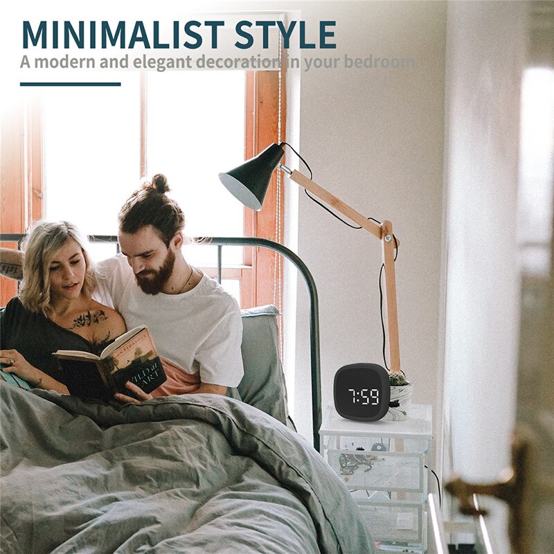 Trendy LED Mute Alarm Clock Office Bedside Shockproof Silicone Sound Activated Digital Alarm Clock Interior Decoration