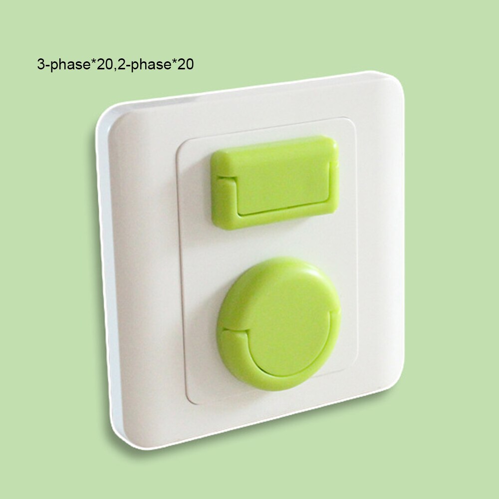 Anti Elektrische Shock Stekkers Protector Cover Cap Anti-Shock Stopcontact Elektrische Outlet Kinderen Veiligheid Guard Protection Cover: A green
