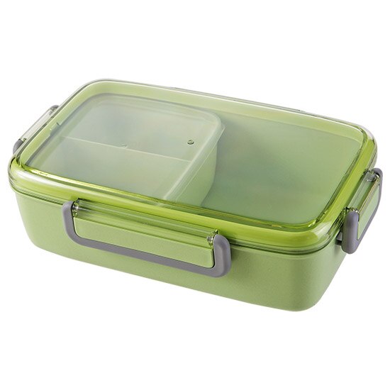 Portable Healthy Material Lunch Box Independent Lattice For Kids Bento Box Microwave Dinnerware Food Storage Container Foodbox: Green