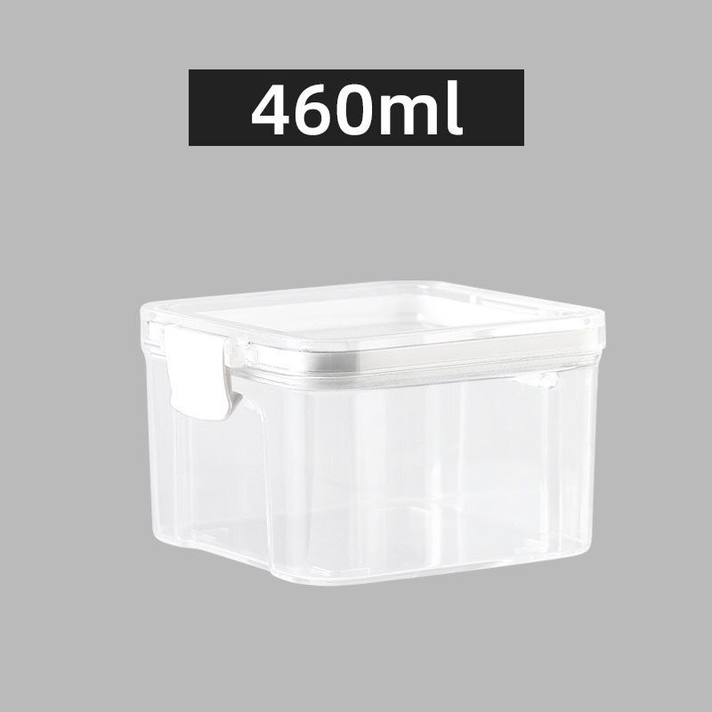 Plastic Food Containers Transparent Stackable Kitchen Sealed Jar Cans Kitchen Organizers Bottles: 460ML