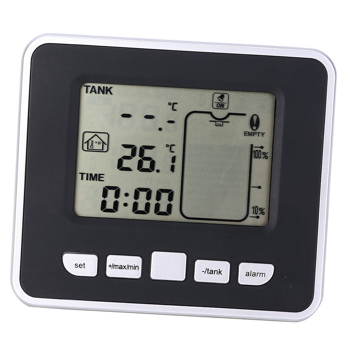 1pcs Mayitr Ultrasonic Water Tank Level Meter Temperature Sensor Display Time Low battery Indicator Instruments