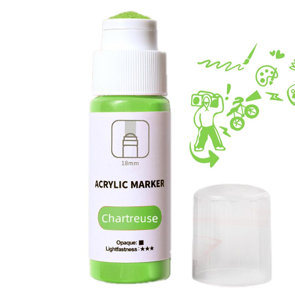 Rotuladores de pintura para grafiti, rotulador acrílico con punta de 18mm de secado rápido, permanente, fregona de 60ml, marcador para grafiti, resistente al agua y a la decoloración: Verde claro