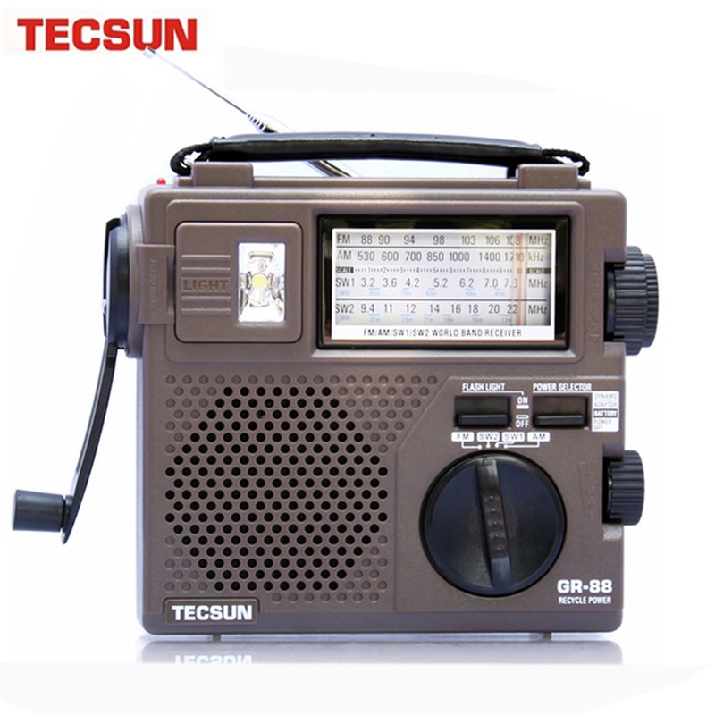 TECSUN GR-88 GR-88P Digital Radio Receiver Emergency Light Radio Dynamo Radio With Built-In Speaker Manual Hand Power