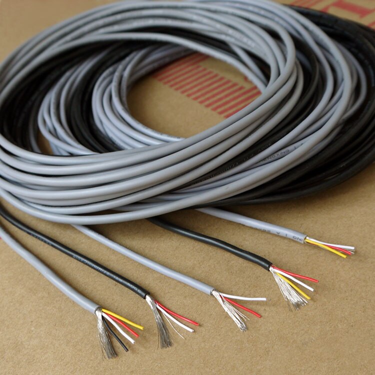 22AWG UL2547 Signal Shielded Cable PVC Insulated 2 3 4 Core Amplifier Channel Audio Copper Wire Cord Headphone DIY Control Line