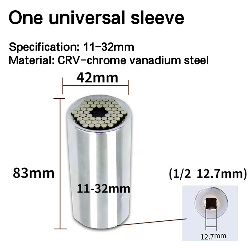 Universal Socket Torque Wrench Head Sleeve In Wrench Adapter Socket Set Ratchet For Heads Multifunction Socket Wrench Set: 11-32