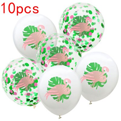 Globos con estampado de frutas y plantas, dos colores, flamenco, cactus, piña, globos, combinación de Hawaii tropical, decoración para de cumpleaños 10 piezas