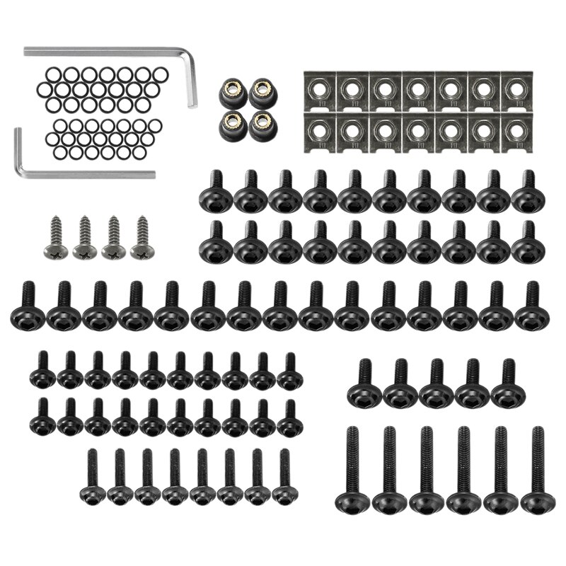 137Stck Universal- Motorrad Verkleidung Bolzen Schraube Verschluss Fixierung Bausatz Verschluss Clips Schraube Muttern: Schwarz