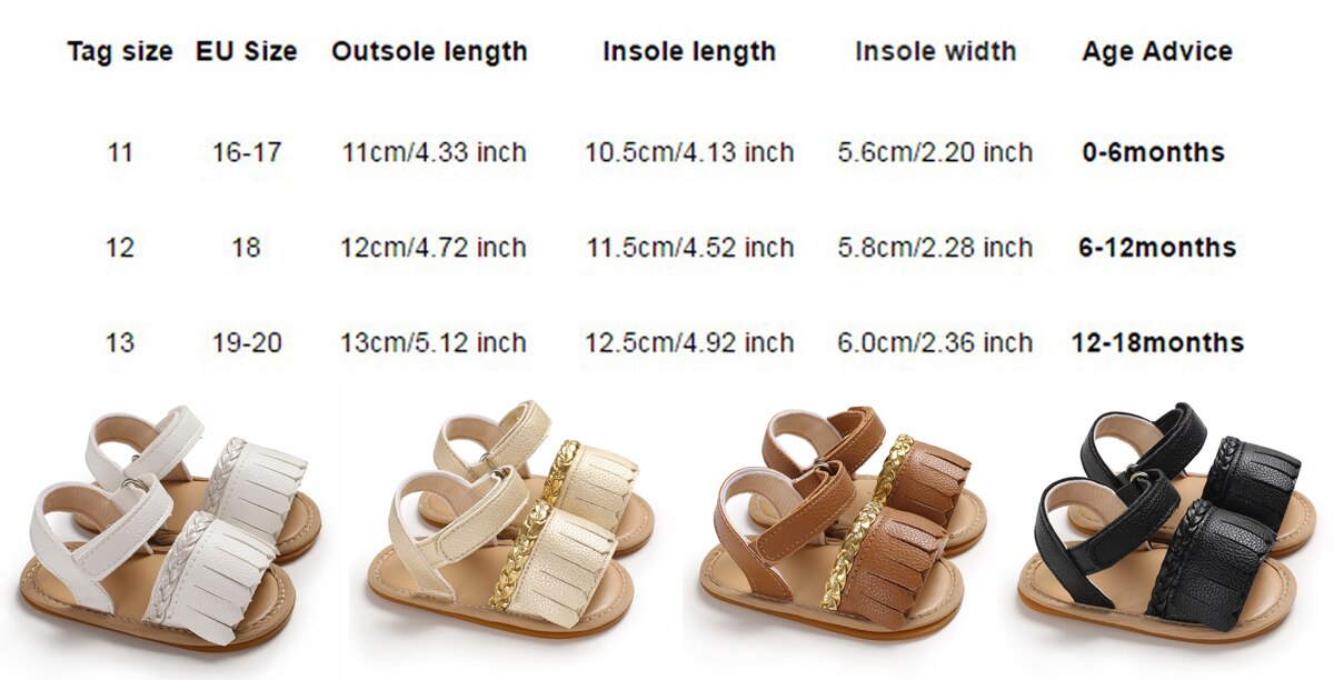 Peuter zomer sandalen met kwastjes, zachte zool, anti-slip babyschoenen