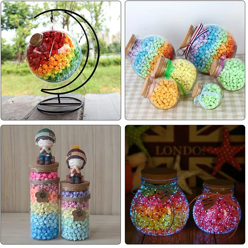 Folding Stars Paper Origami Stars Paper Strips Lucky Colorful Star Decor Folding Paper Origami for Hand Arts Make Home Decor