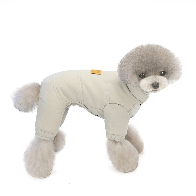 Winter Pet Dog Clothes Cotton Thicker Russian Warm Puppy Pet Coat Jacket For Small Dogs Pets Dogs Jumpsuit Clothing Overalls: Grey / S-1.2-2.0KG