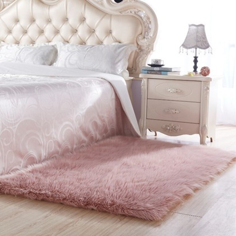 Tapis de salon en velours et fourrure, moquette pelucheux, de sol en peluche, pour chambre à coucher, décoration de maison moderne
