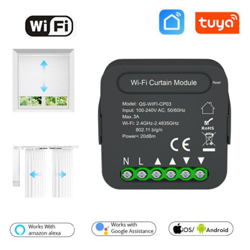 Tuya WiFi/ZigBee Curtain Switch Module for Roller Shutter Blinds Motor Smart Home Automation For Google Home Alexa SmartLife app: WiFi Version