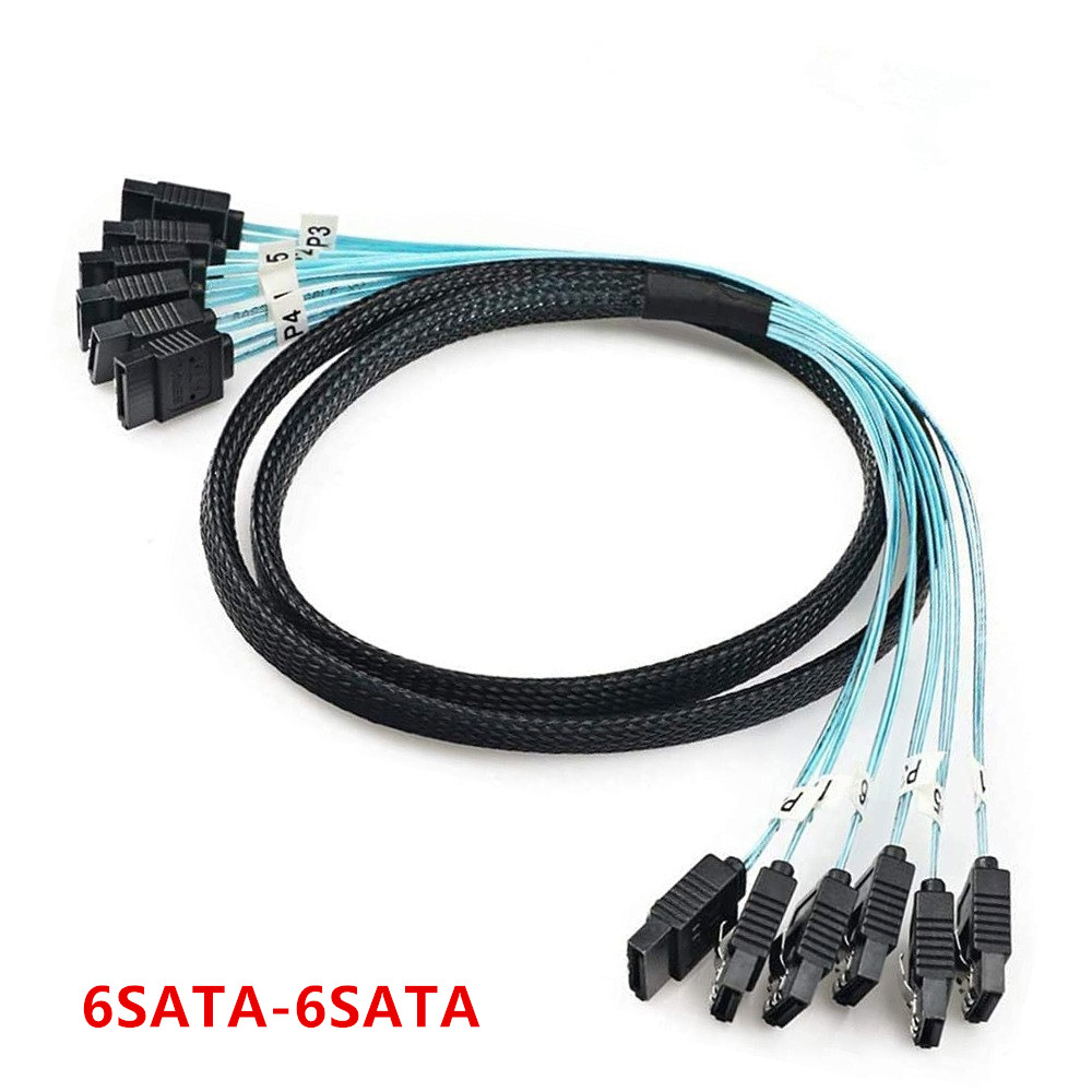 Câble SATA-III 4 pièces/6 pièces/8 pièces/ensemble-12Gbps vers câble SATA de remplacement pour Bitcoin ordinateur-serveur CD DVD disques Raid HDD-SSD: Rouge / 0.2m
