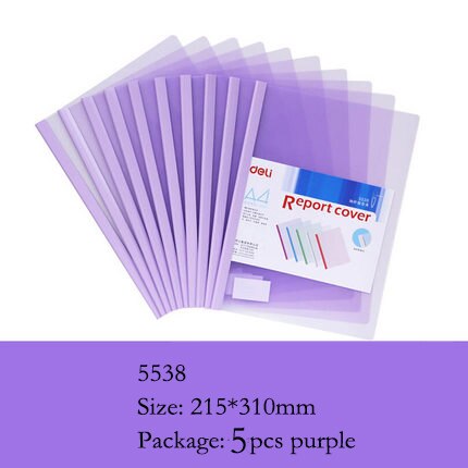 Deli 10pcs/set report cover opaque document clamp Triangle match the transparent sheet colorful light and flexible cover clamps