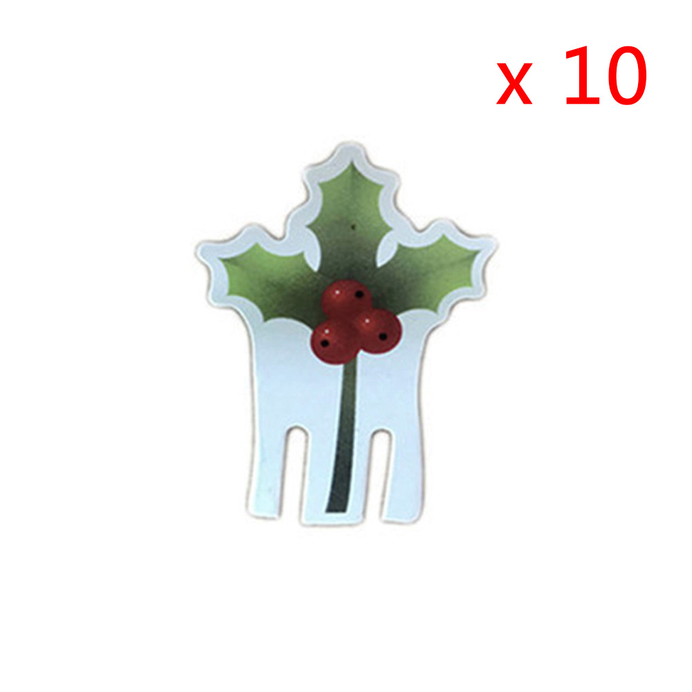 10 stk / parti julekopkort hjemmebord steddekorationer jul santa hat vinglas dekoration år fest forsyninger: Stil 6