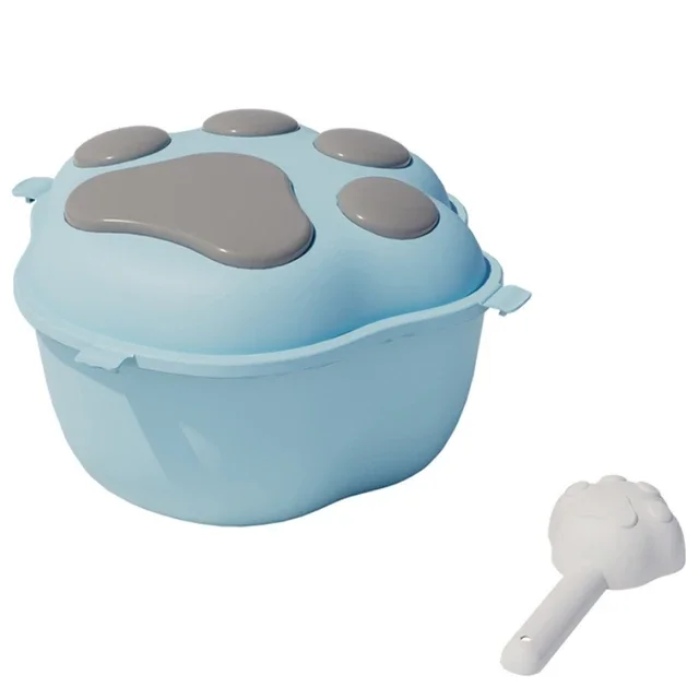 Tiernahrung Lagerung Container Hundefutter Lagerung Container Katzenfutter Box Feuchtigkeit-beständig Dichtung mit Messbecher Katze Trockenfutter Lagerung: Blau