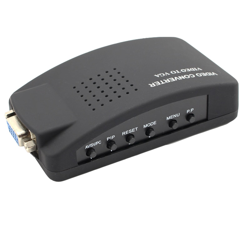 CVBS AV to VGA converter VGA+S-video Composite RCA in to VGA out for PC to TV