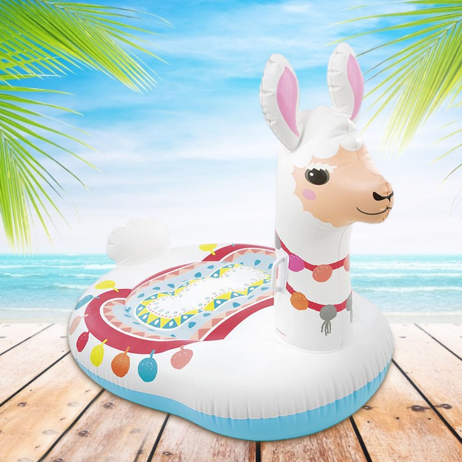 Inflatable Alpaca Pool Float Rideable Blow Up Summer Pool Toy Cute Animal Kids Summer Pool Outdoor Fun Sports Play Tools