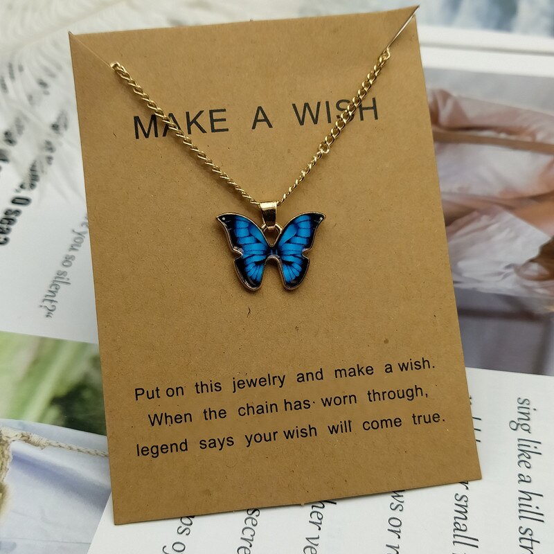 Women Necklace Blue Purple Color Pendant Popular Neck Jewelry For Friend Delicated Necklace: GG