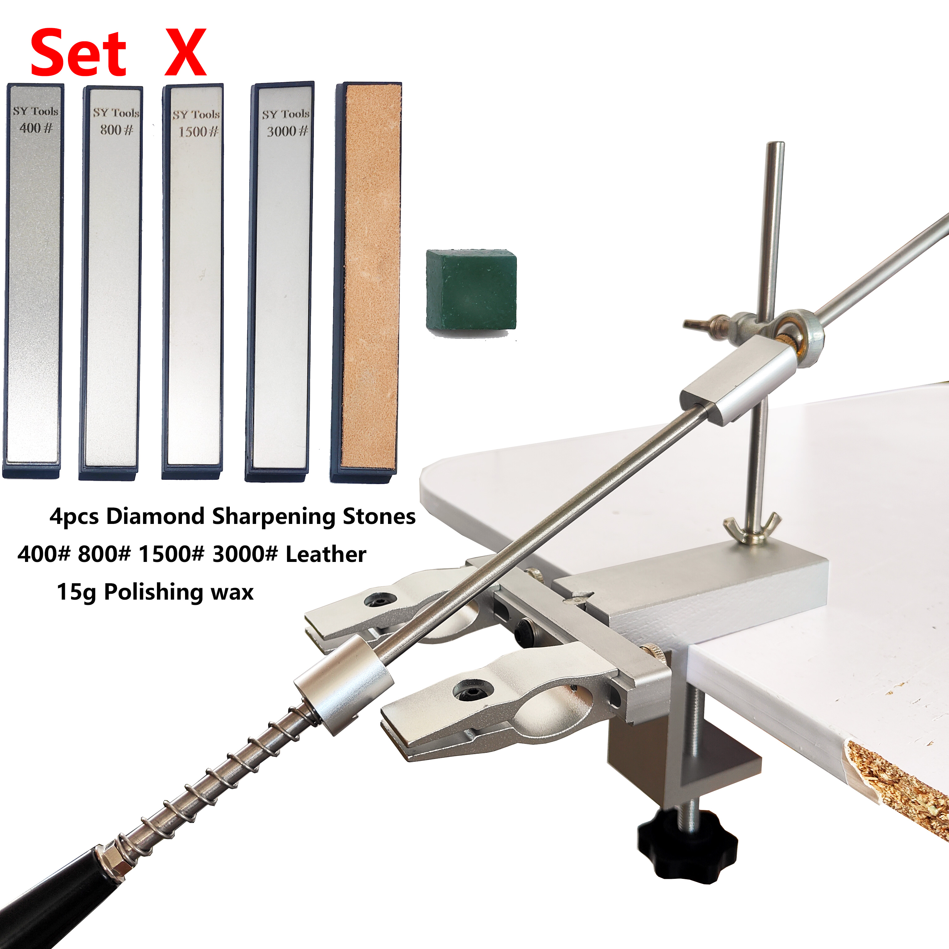 S09 Fixed Angle Apex Knife Sharpener Kitchen Knife tools Knife Sharpening System with diamond stones Set: PURPLE