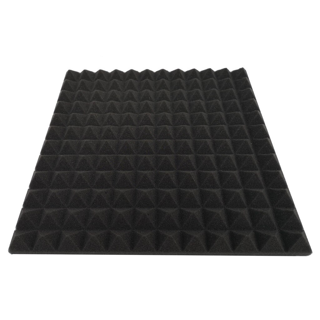 Panel aislante de sonido de espuma acústica, esponja de absorción de sonido para estudio Ktv, pegatinas coloridas de pared insonorizadas, 30x30x2,5 cm, 1 Uds.: Black