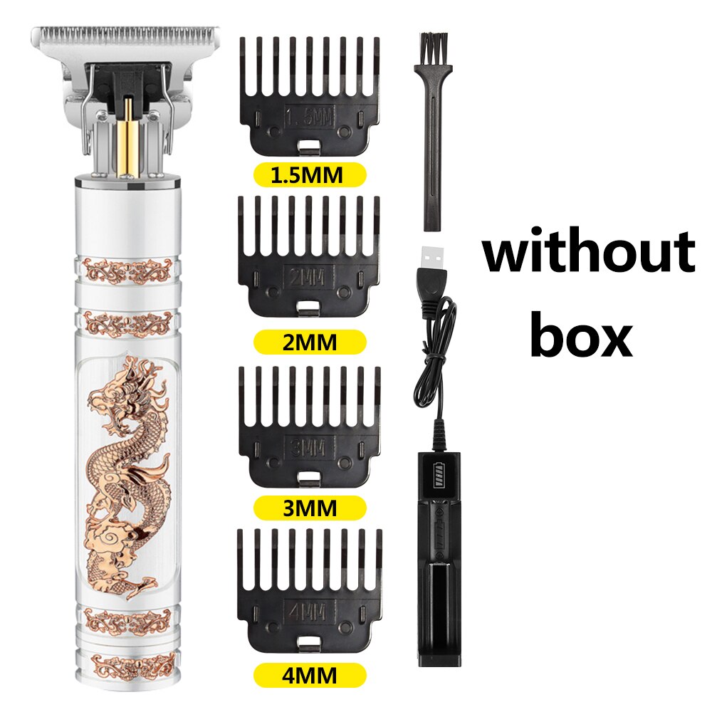 Elektrische Tondeuse Oplaadbare Scheerapparaat Baard Trimmer Professionele Mannen Haar Snijmachine Baard Kapper Usb Cordless: Black