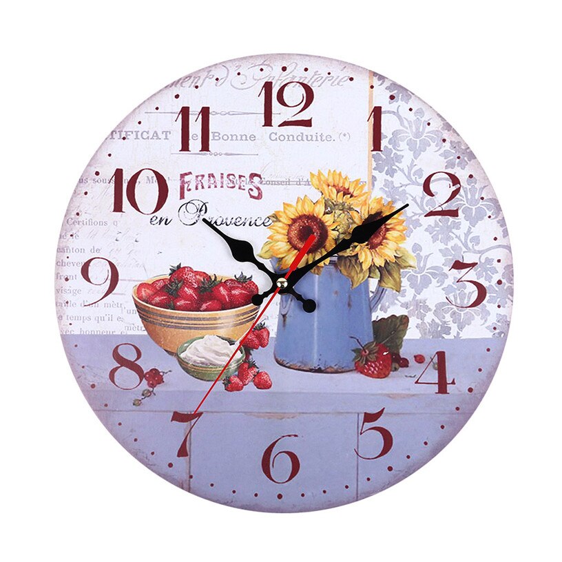 Vintage Wooden Wall Clocks Horloge Home Decoration Living Room Quartz Needle Silent Wall Clock for Home 9M21: E