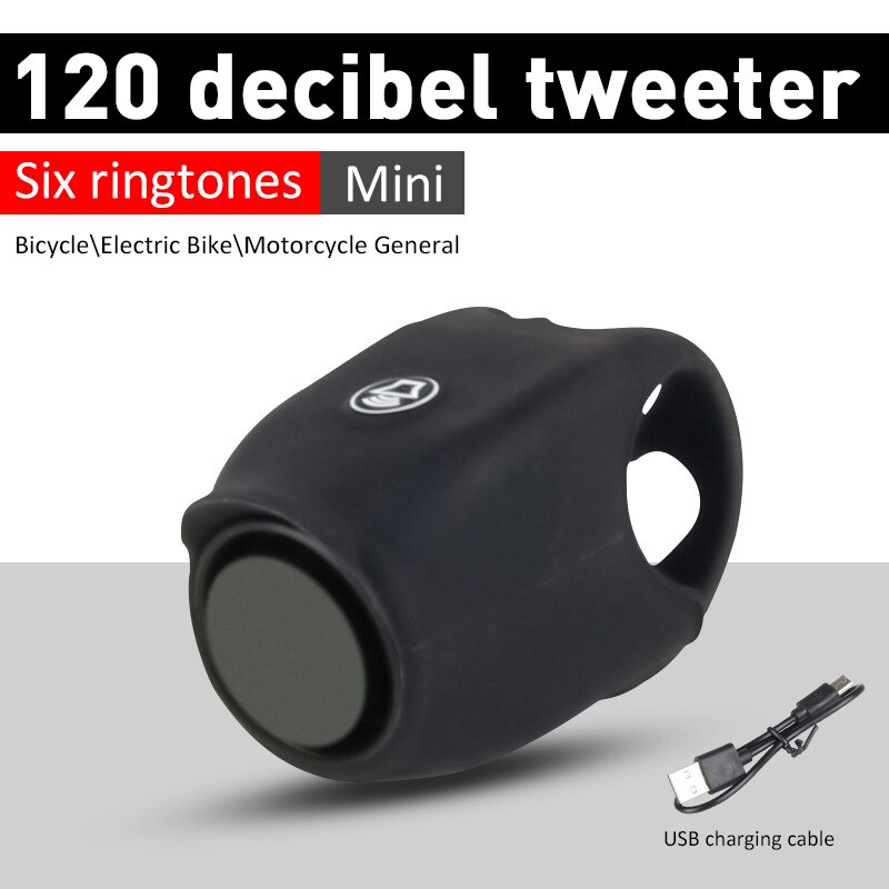 Timbre para bicicleta eléctrica de 120 DB, claxon superfuerte con carga USB, cuatro voces, accesorios para bicicleta de montaña, antitormenta: Type B
