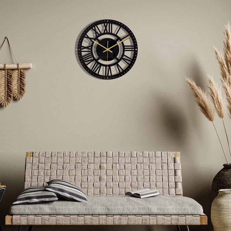 3D Wall Clock Modern Black Acrylic Mirror Wall Clock Living Room Circular Needle Wall Clock Wall Art Decal Home Decor