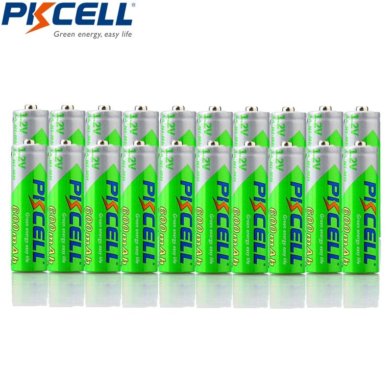 20Pcs Pkcell Precharged Lsd Aa Batterijen Aa Oplaadbare Batterij 600Mah 1.2V 2A Oplaadbare Batterijen Voor Camera