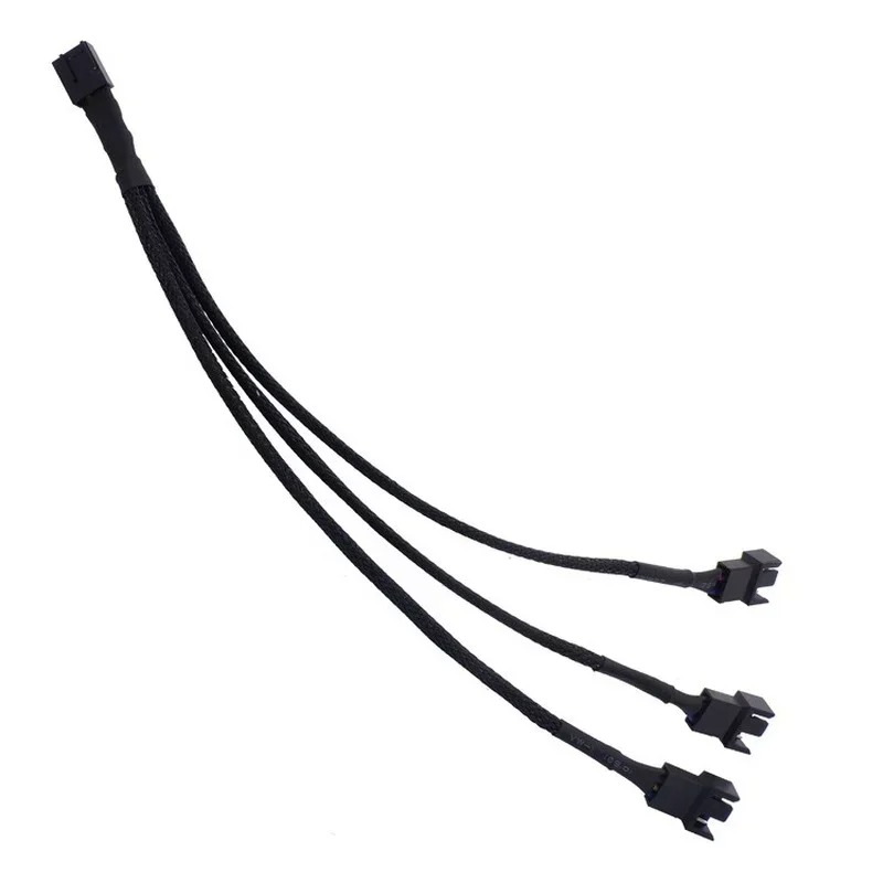 Câble séparateur de ventilateur PWM 4 broches 1 à 3 voies refroidi, Extension de manchon de robinet 1 à 3 voies, câble tressé, connecteur de ventilateur d'extension
