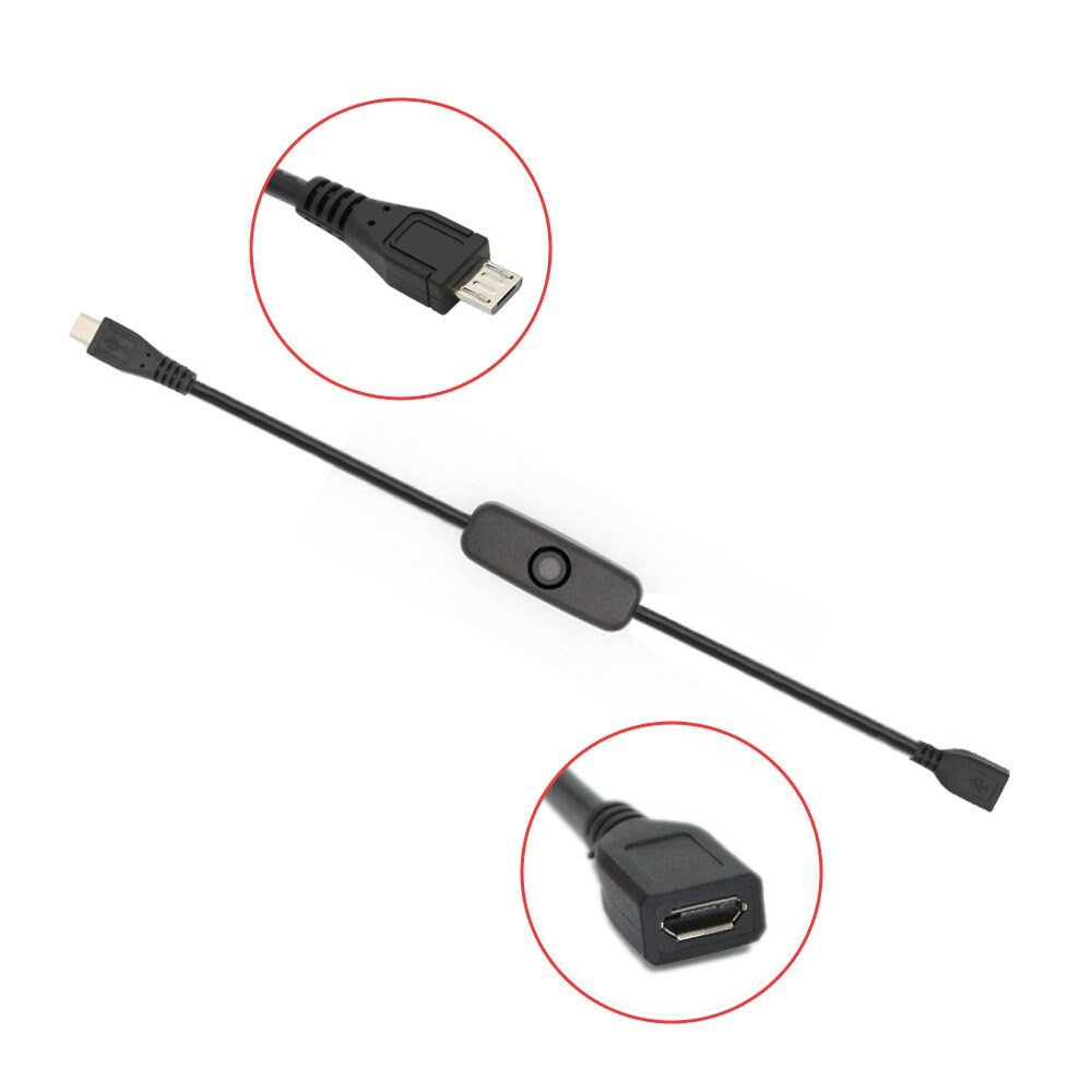 2 pack Voor Raspberry Pi 3 B + Voeding Cord Pi Schakelaar Kabel Schakelaar Push On Off voor pi 3 Model B +, pi 3 Model B, Pi 2 B