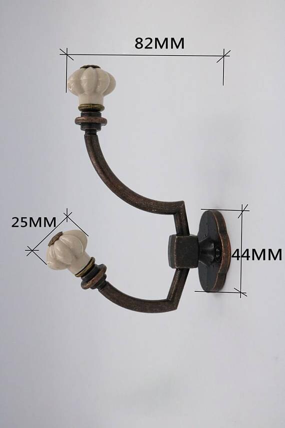 Ganchos de pared de cerámica de calabaza, ganchos decorativos, ganchos de pared, ganchos de abrigo Retro antiguos, ganchos de perchero, muebles de Metal