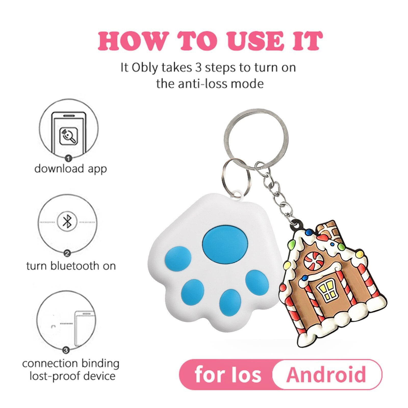 Tracker Anti-Verloren Alarm Mini Draadloze Bluetooth Tracker Kerst Huis Sleutelhanger Auto Kind Oudere Tas Portemonnee Key Finder Locator