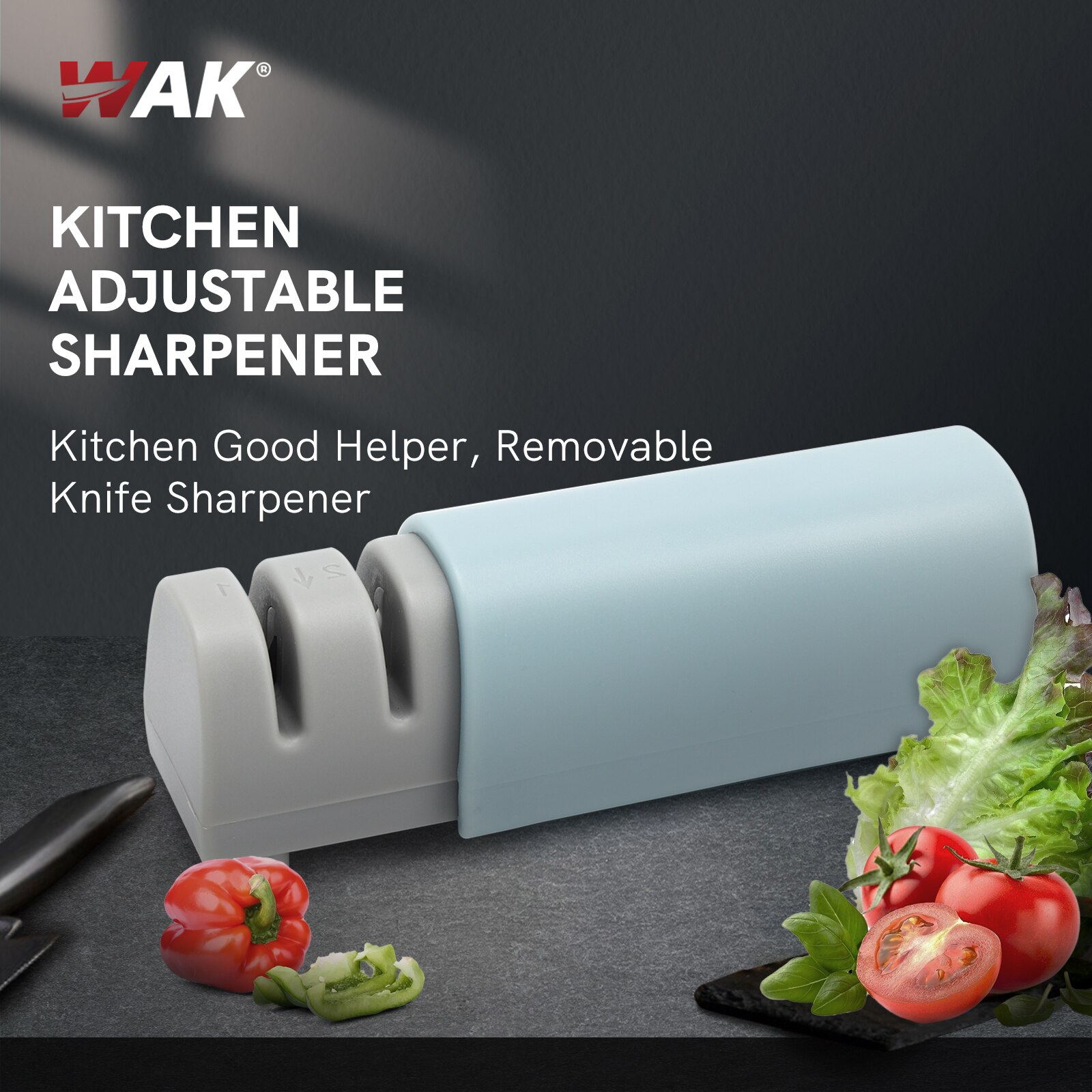 WAK Multifunctional Kitchen Sharpener Portable Kitchen Knives Sharpening Tool Manual Knives Sharpener System Kitchen Gadgets