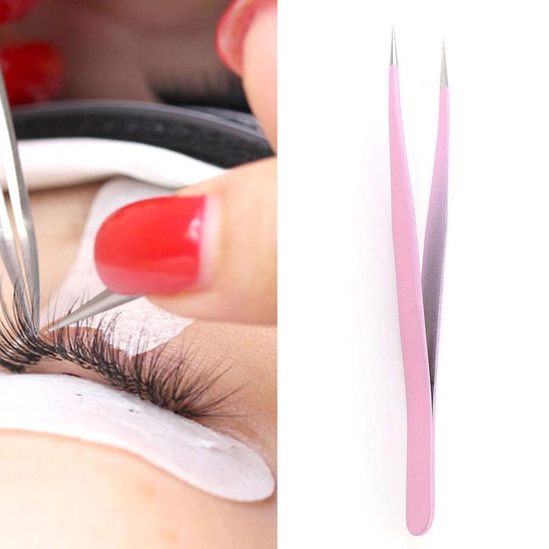 Kleurrijke roestvrijstalen pincet, gebogen/recht, industriële kruisvormige wenkbrauwgereedschappen, antistatische naai-pincet en accessoires  k7 w 1