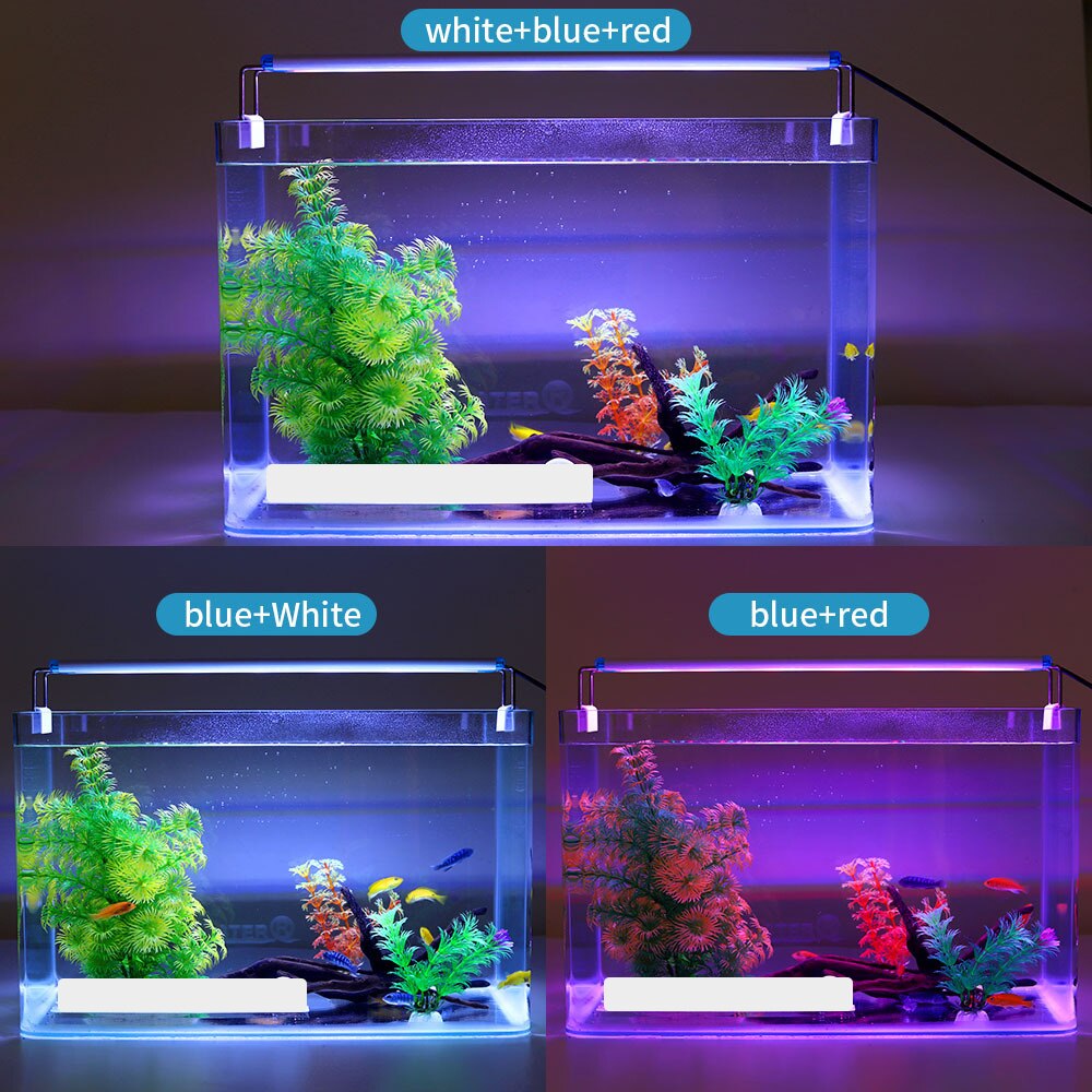 Tricolor Led Aquarium Light 18-60cm Slim Aquarium Lamp For Plants Fish Tank Light 220V US Plug Super Bright Aquarium Lighting