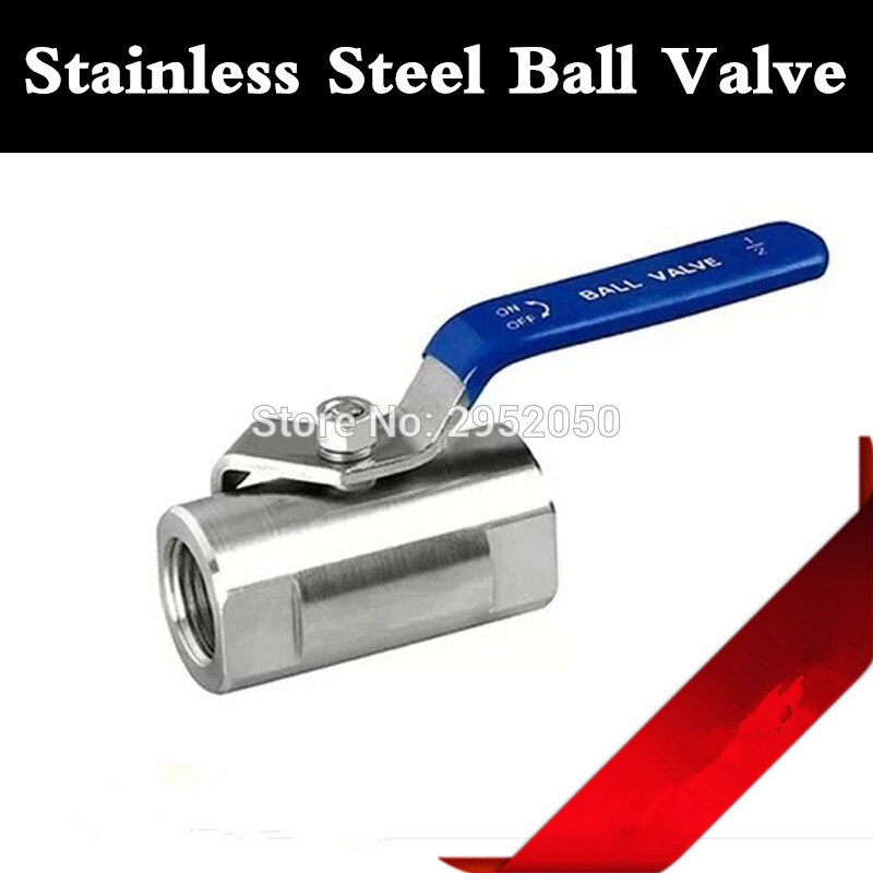 304 Stainless Steel Ball Valve Vinyl Handle WOG1000 G1/2 Female 1/2"BSP