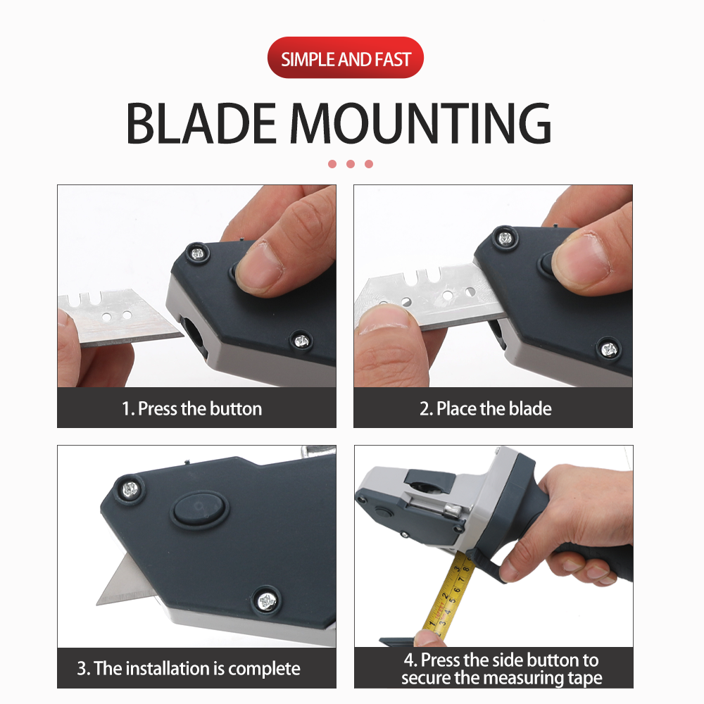 Herramienta de corte de placas de yeso, cortador de placas de yeso con kit de herramientas para cinta métrica, incluye cortador, lápiz y 5 cuchillas