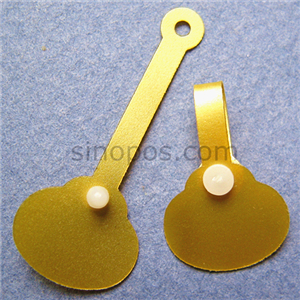 Goud Jewelries Prijskaartje, gouden PVC knop snap clip geschenkverpakkingen label plastic hangtag DIY vinyl fastener wedding ring tags: Leaf