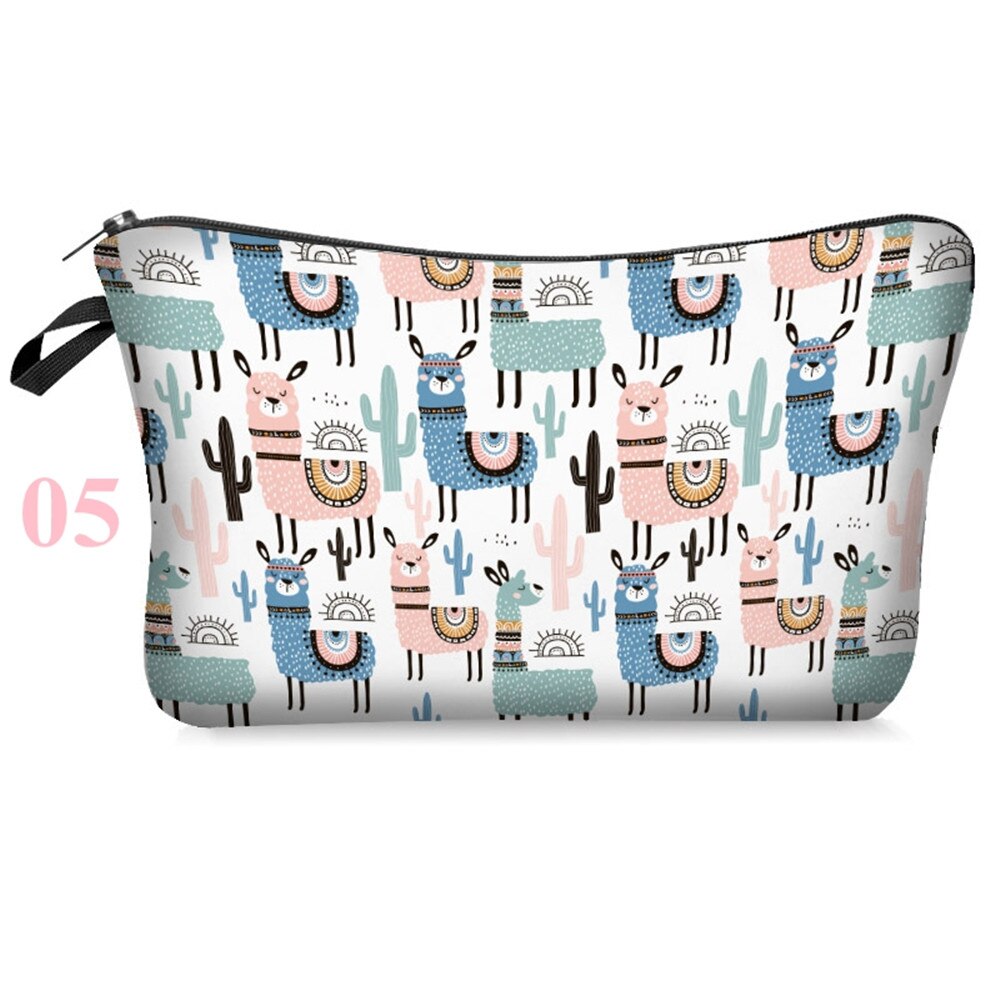 1pc lama modèle maquillage sacs multicolore modèle cosmétiques Pouchs pour voyage dames poche mignon cosmétique sac femmes Style: 5