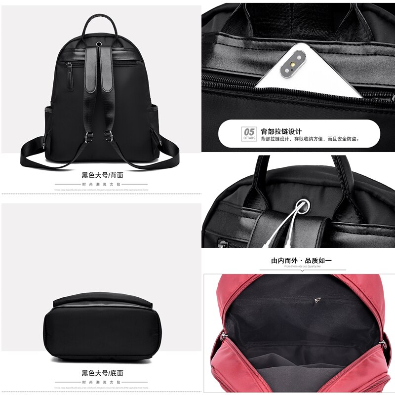 Zaino da donna zaino da scuola versatile da viaggio Oxford di grande capacità per il tempo libero da donna