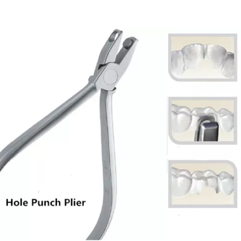 Orthodontic Clear Aligner Plier Punch Hole Thermal Forming Forcep Invisable Retainer Dental Half Moon Cutout Lingual Hole