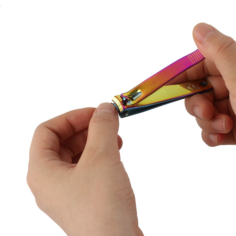 1 stk regnbue negler i rustfritt stål nipper neglebånd tånegleklipper saks fjerner for død hud manikyr pedikyr nail art pleieverktøy