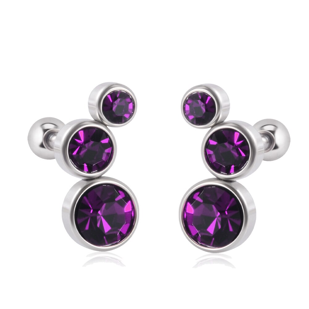 2 PZ 361 Acciaio Chirurgico di Cristallo dell'orecchio Trago Cartilagine Orecchini 16G Tre Zircone Lobo elica Daith Orecchino Penetranti Gioielli per Il Corpo: Rosa colore Oro